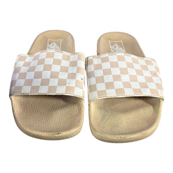 Vans Women’s Checkerboard Slides Sandals Cream Beige Size 8 - Picture 3 of 9